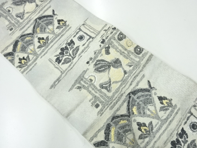 JAPANESE KIMONO / VINTAGE FUKURO OBI / FLOWER & BIRD